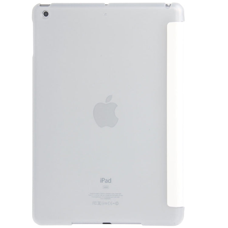 3-folding Leather Cover Frosted Plastic Case with Holder & Sleep / Wake-up Function for iPad Air