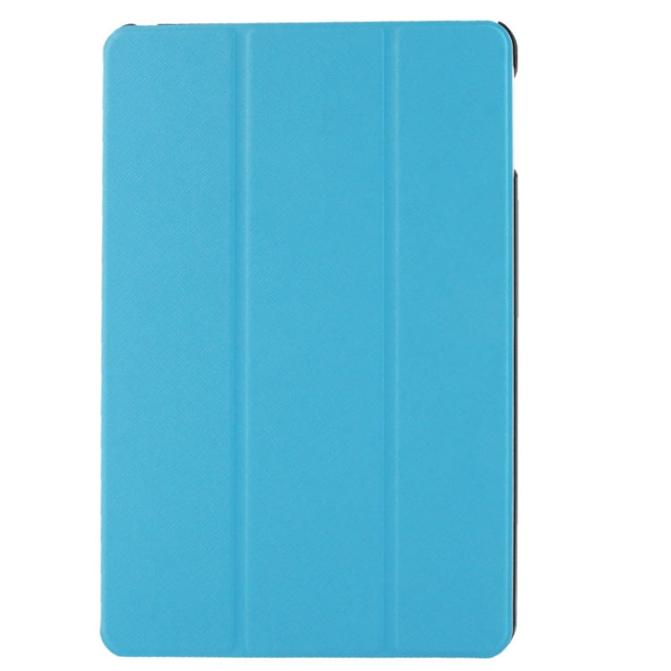 3-folding Cross Texture Leather Case with Holder & Sleep / Wake-up Function for iPad Air