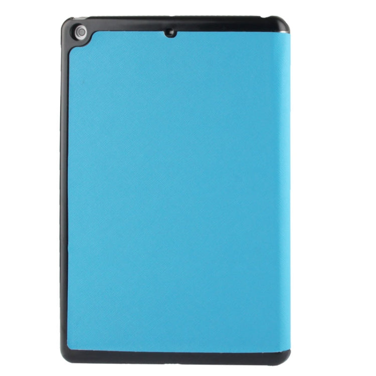 3-folding Cross Texture Leather Case with Holder & Sleep / Wake-up Function for iPad Air