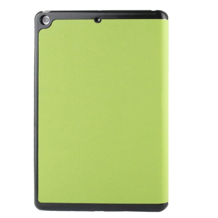 3-folding Cross Texture Leather Case with Holder & Sleep / Wake-up Function for iPad Air