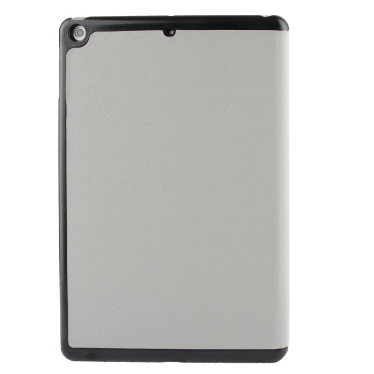 3-folding Cross Texture Leather Case with Holder & Sleep / Wake-up Function for iPad Air