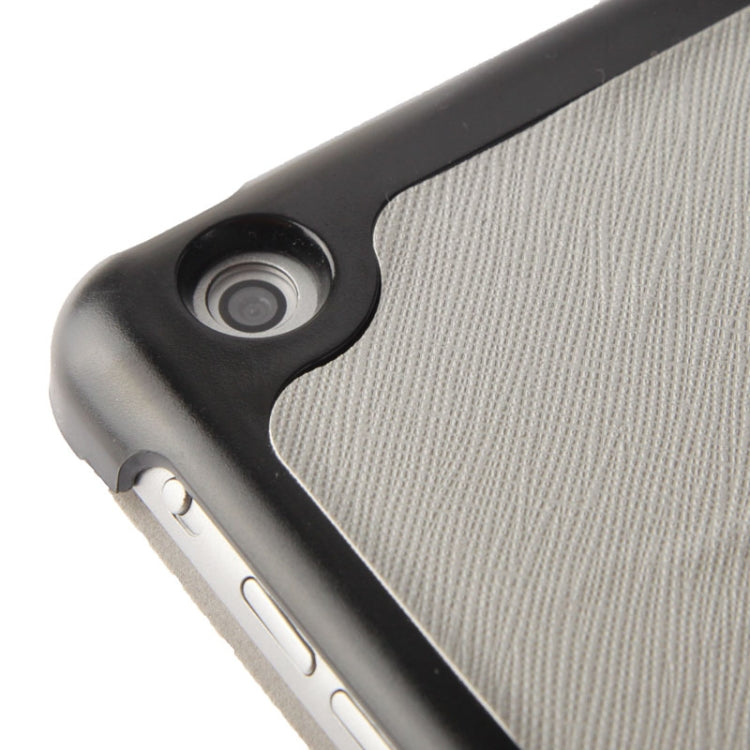 3-folding Cross Texture Leather Case with Holder & Sleep / Wake-up Function for iPad Air