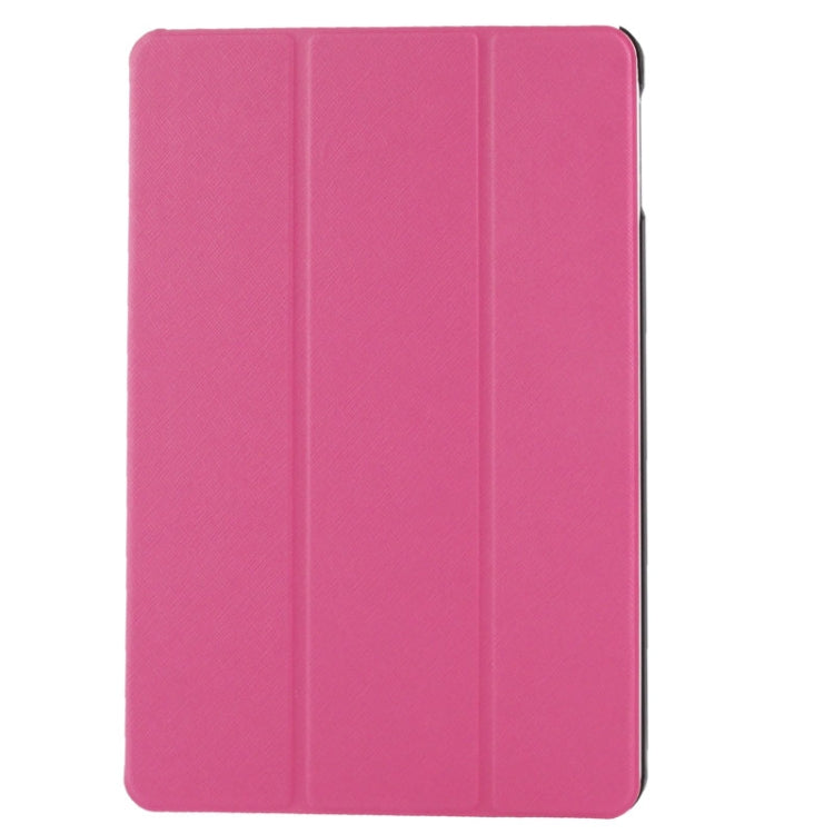 3-folding Cross Texture Leather Case with Holder & Sleep / Wake-up Function for iPad Air