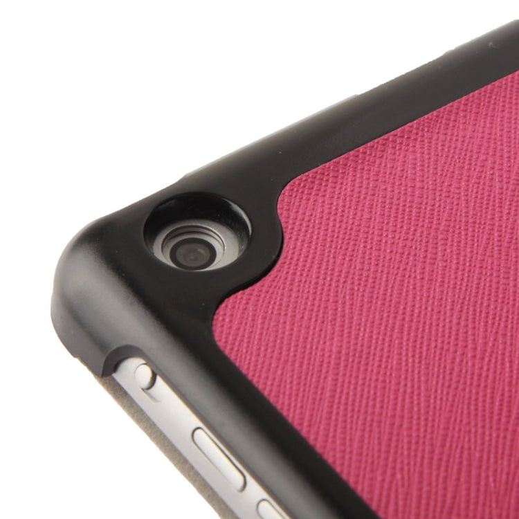 3-folding Cross Texture Leather Case with Holder & Sleep / Wake-up Function for iPad Air