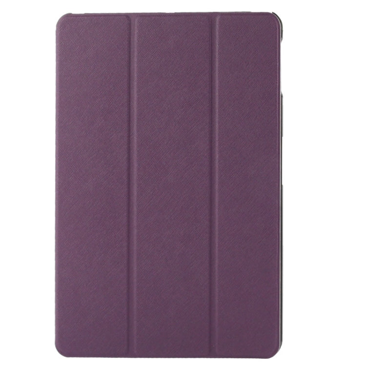 3-folding Cross Texture Leather Case with Holder & Sleep / Wake-up Function for iPad Air