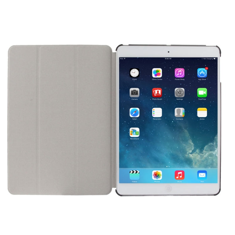3-folding Cross Texture Leather Case with Holder & Sleep / Wake-up Function for iPad Air