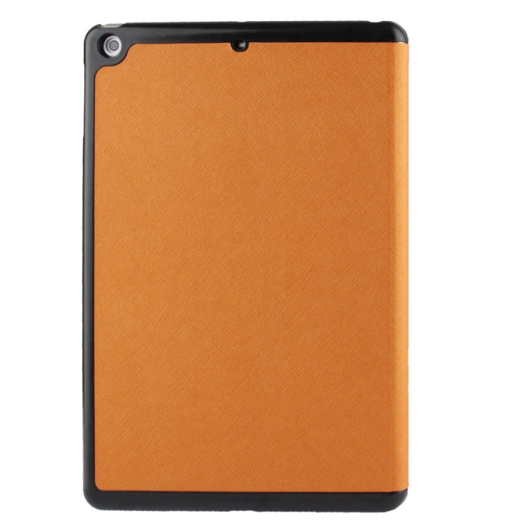 3-folding Cross Texture Leather Case with Holder & Sleep / Wake-up Function for iPad Air