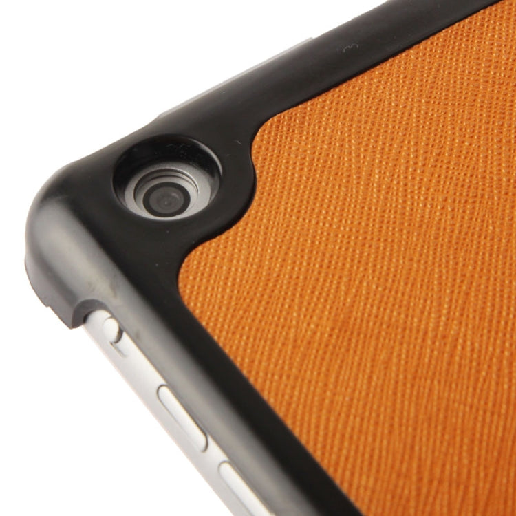 3-folding Cross Texture Leather Case with Holder & Sleep / Wake-up Function for iPad Air