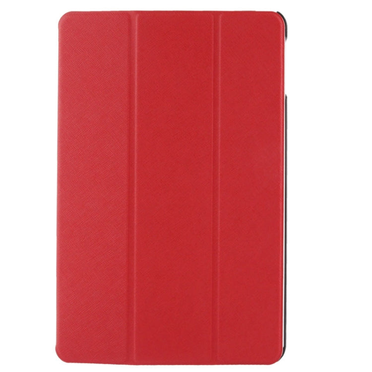 3-folding Cross Texture Leather Case with Holder & Sleep / Wake-up Function for iPad Air