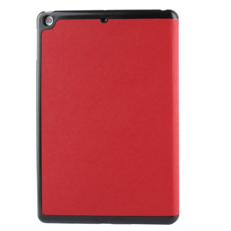 3-folding Cross Texture Leather Case with Holder & Sleep / Wake-up Function for iPad Air