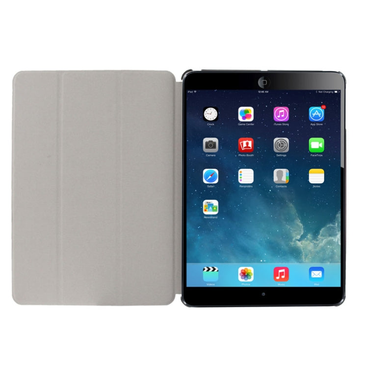 3-folding Cross Texture Leather Case with Holder & Sleep / Wake-up Function for iPad Air