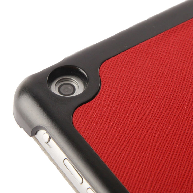 3-folding Cross Texture Leather Case with Holder & Sleep / Wake-up Function for iPad Air