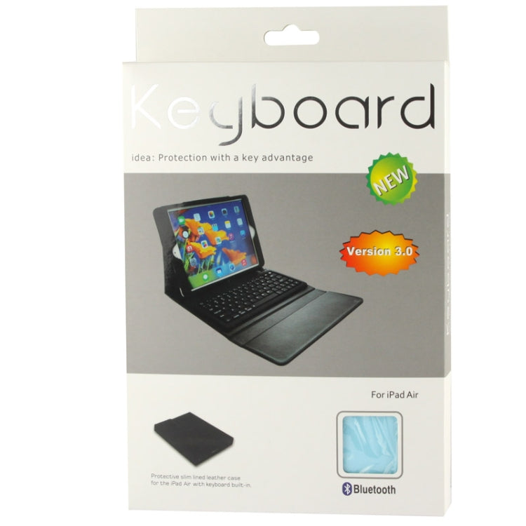 BriefTablet Case Style Litchi Texture Bluetooth 3.0 Silicone Keyboard Leather Tablet Case with Holder for iPad Air