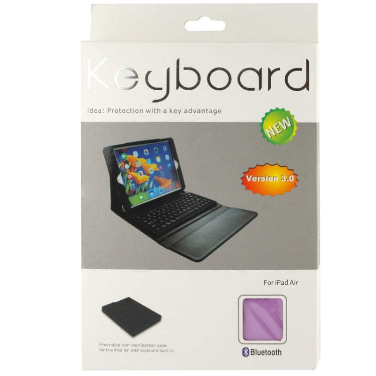 BriefTablet Case Style Litchi Texture Bluetooth 3.0 Silicone Keyboard Leather Tablet Case with Holder for iPad Air