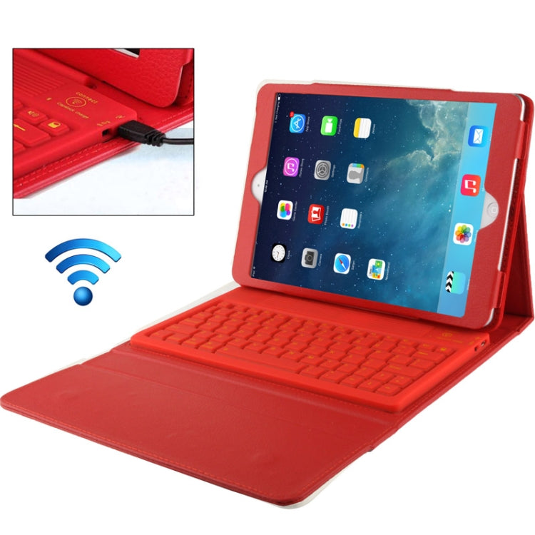 BriefTablet Case Style Litchi Texture Bluetooth 3.0 Silicone Keyboard Leather Tablet Case with Holder for iPad Air
