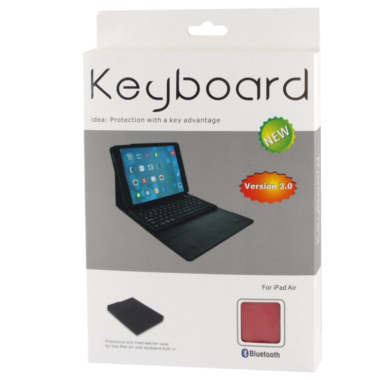 BriefTablet Case Style Litchi Texture Bluetooth 3.0 Silicone Keyboard Leather Tablet Case with Holder for iPad Air