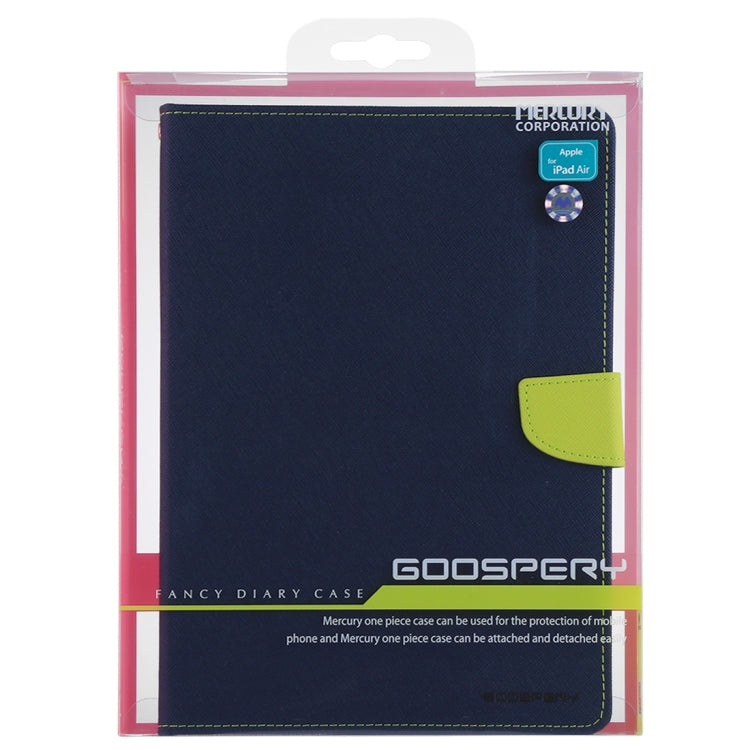 GOOSPERY FANCY DIARY for iPad Air Cross Texture Leather Case with Card Slot & Holder & Wallet