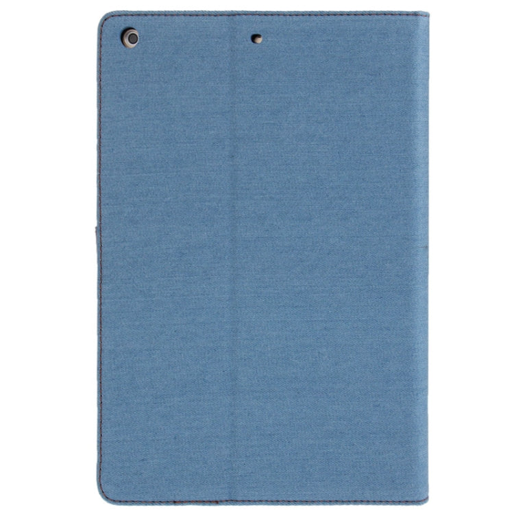 Denim Texture Leather Case with Credit Card Slots & Holder & Sleep / Wake-up Function  for iPad Air (Baby Blue)