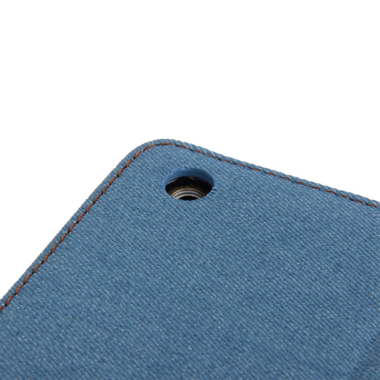 Denim Texture Leather Case with Credit Card Slots & Holder & Sleep / Wake-up Function  for iPad Air (Baby Blue)