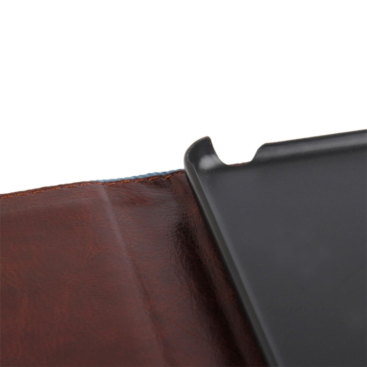 Peony Pattern Denim Texture Leather Case with Credit Card Slots & Holder & Sleep / Wake-up Function for iPad Air (Blue)