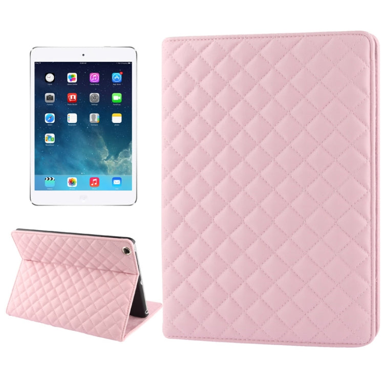 Plaid Texture Leather Case with 3 Gears Holder & Sleep / Wake-up Function