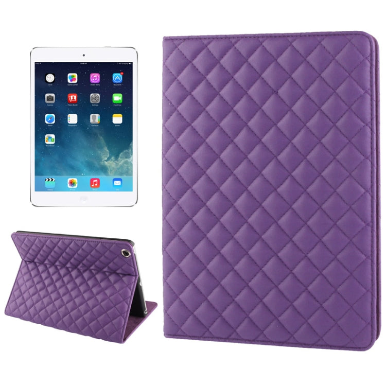 Plaid Texture Leather Case with 3 Gears Holder & Sleep / Wake-up Function