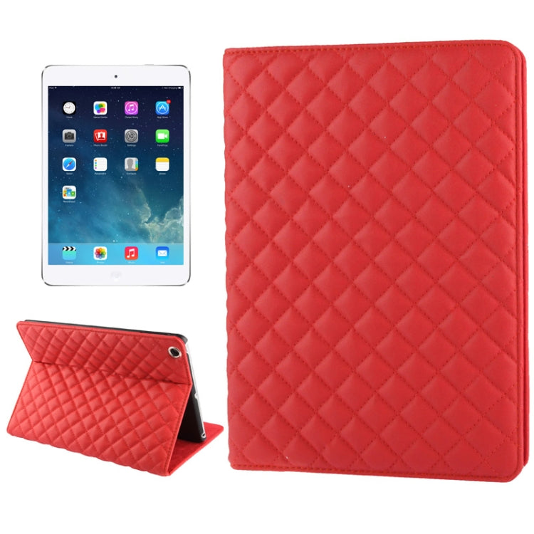 Plaid Texture Leather Case with 3 Gears Holder & Sleep / Wake-up Function