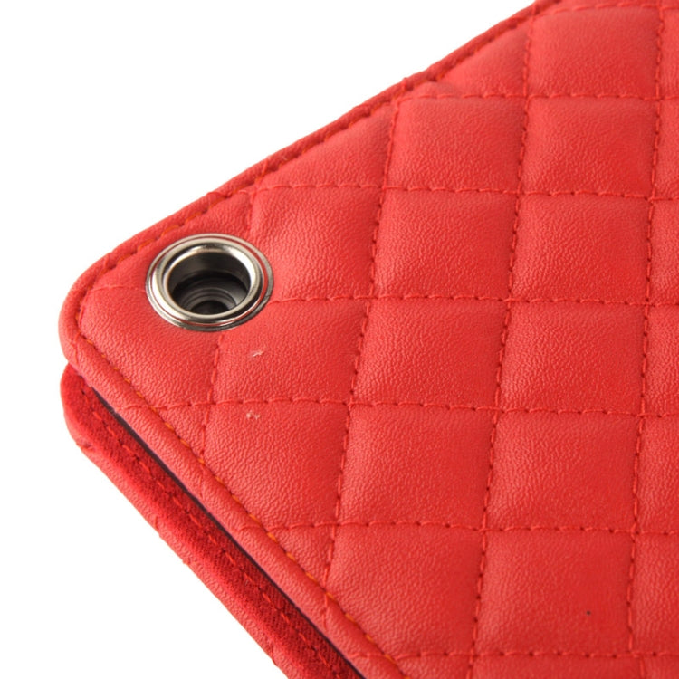 Plaid Texture Leather Case with 3 Gears Holder & Sleep / Wake-up Function
