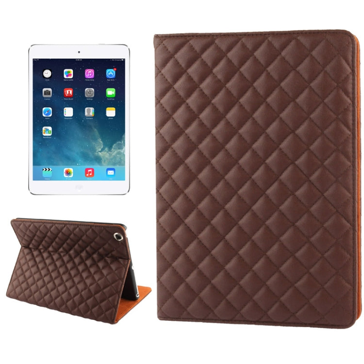 Plaid Texture Leather Case with 3 Gears Holder & Sleep / Wake-up Function