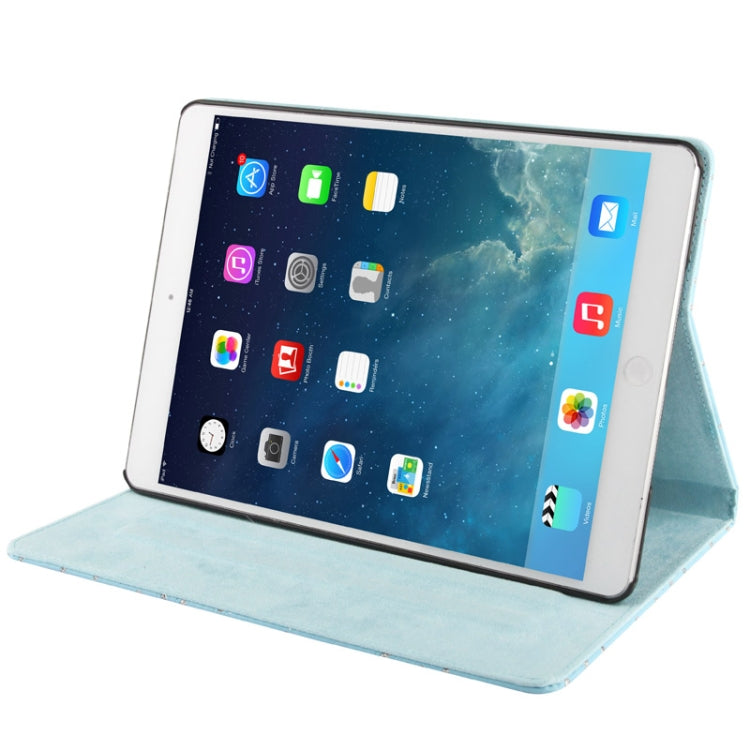 Diamond Encrusted Flower Pattern Leather Case with 3 Gears Holder & Sleep / Wake-up Function for iPad Air