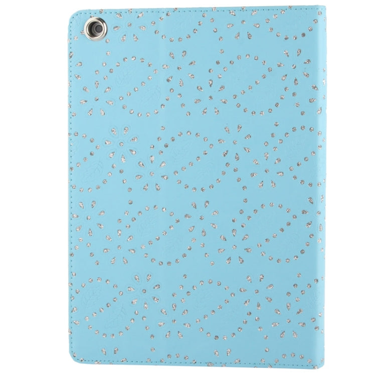 Diamond Encrusted Flower Pattern Leather Case with 3 Gears Holder & Sleep / Wake-up Function for iPad Air