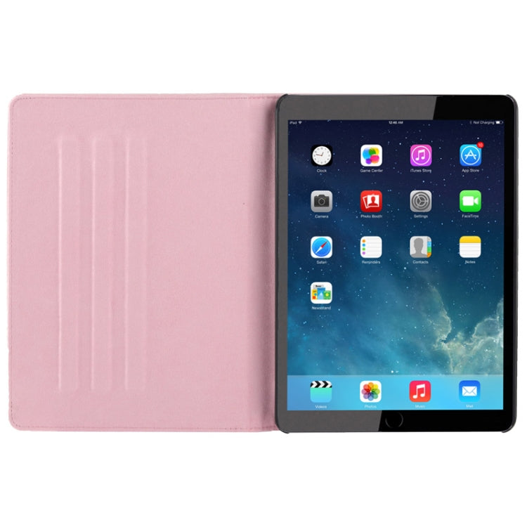 Diamond Encrusted Flower Pattern Leather Case with 3 Gears Holder & Sleep / Wake-up Function for iPad Air