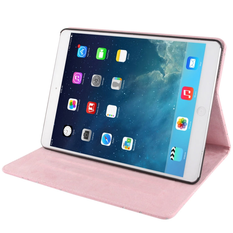 Diamond Encrusted Flower Pattern Leather Case with 3 Gears Holder & Sleep / Wake-up Function for iPad Air