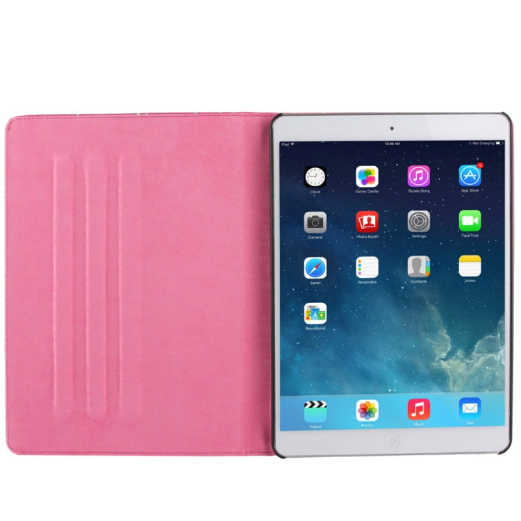 Diamond Encrusted Flower Pattern Leather Case with 3 Gears Holder & Sleep / Wake-up Function for iPad Air