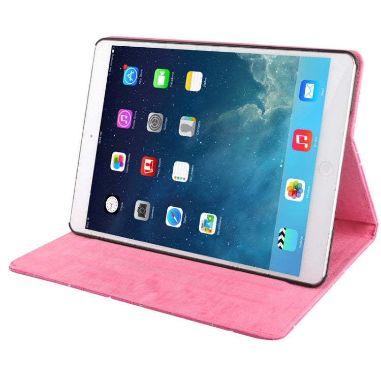 Diamond Encrusted Flower Pattern Leather Case with 3 Gears Holder & Sleep / Wake-up Function for iPad Air