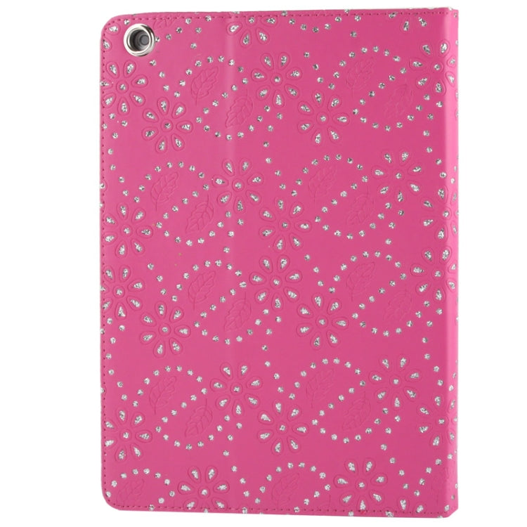 Diamond Encrusted Flower Pattern Leather Case with 3 Gears Holder & Sleep / Wake-up Function for iPad Air