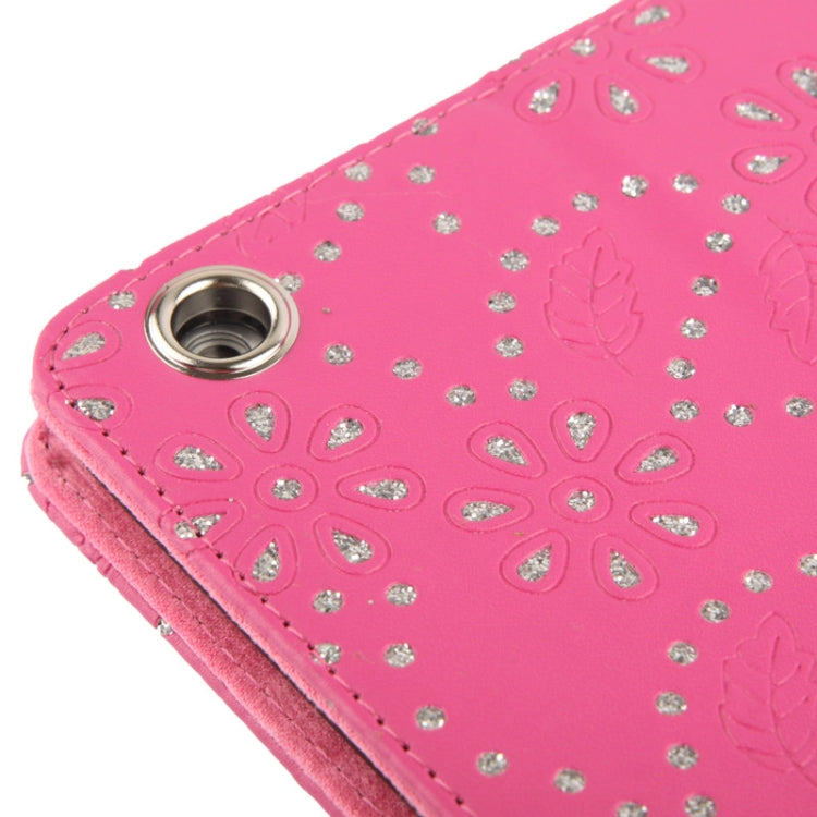 Diamond Encrusted Flower Pattern Leather Case with 3 Gears Holder & Sleep / Wake-up Function for iPad Air