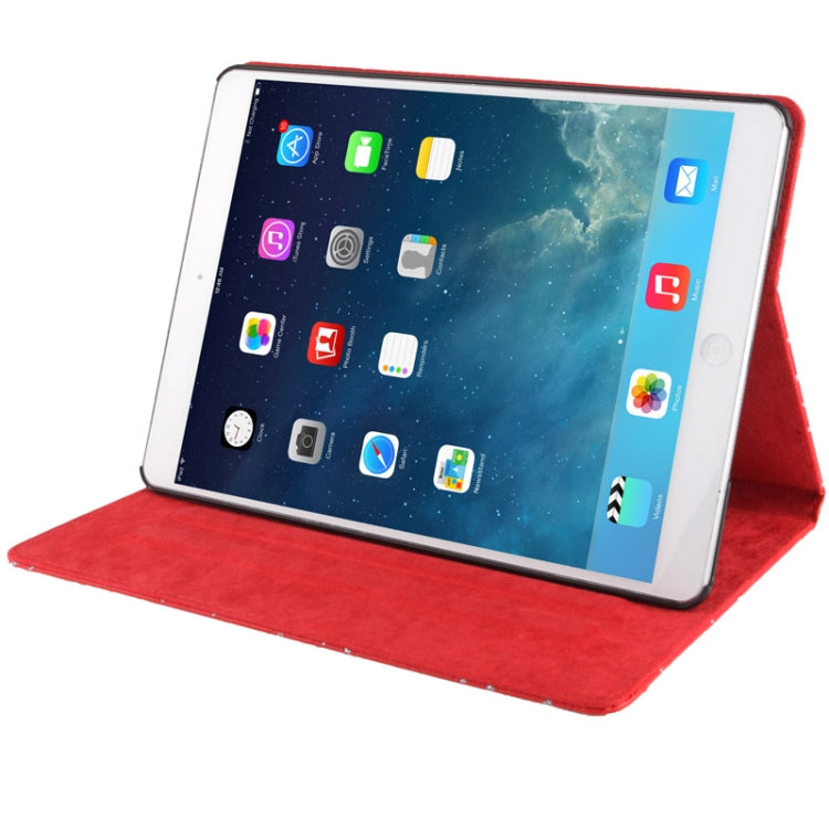 Diamond Encrusted Flower Pattern Leather Case with 3 Gears Holder & Sleep / Wake-up Function for iPad Air