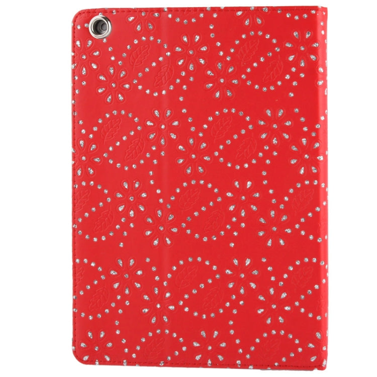 Diamond Encrusted Flower Pattern Leather Case with 3 Gears Holder & Sleep / Wake-up Function for iPad Air