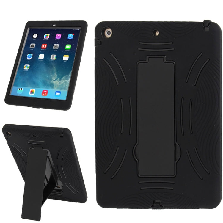 Silicone + Hard Plastic Combination Case with Collapsible Holder for iPad Air