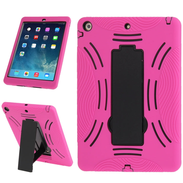 Silicone + Hard Plastic Combination Case with Collapsible Holder for iPad Air