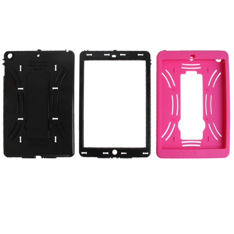 Silicone + Hard Plastic Combination Case with Collapsible Holder for iPad Air