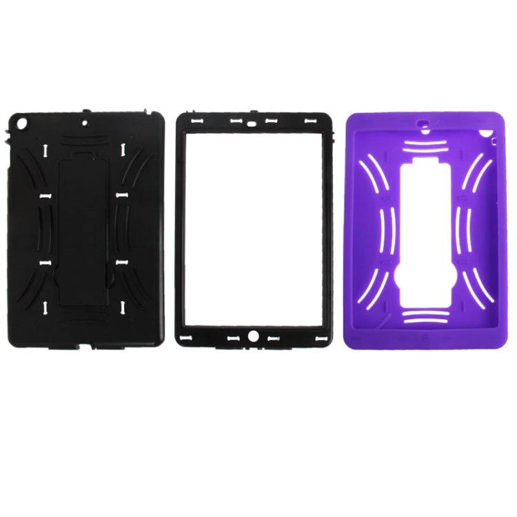 Silicone + Hard Plastic Combination Case with Collapsible Holder for iPad Air