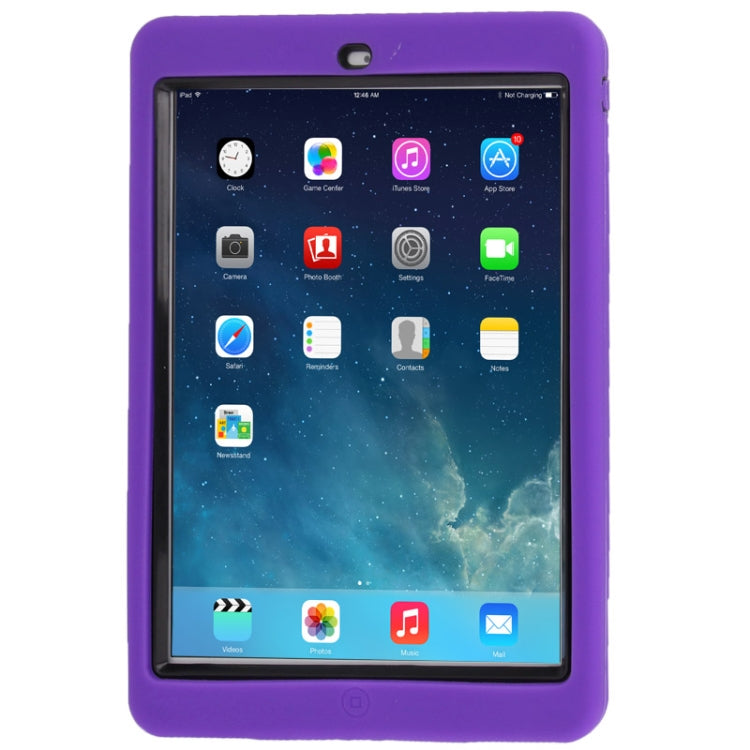 Silicone + Hard Plastic Combination Case with Collapsible Holder for iPad Air