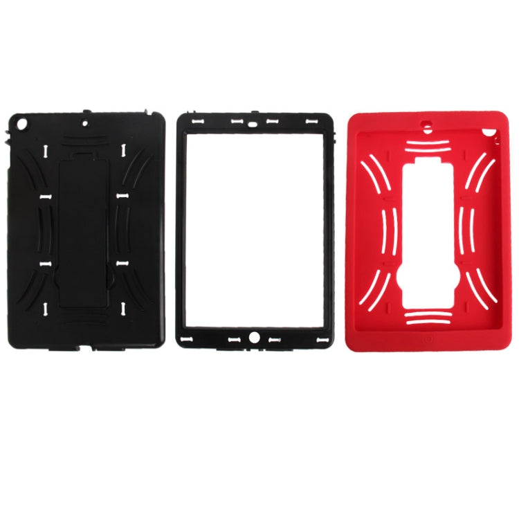Silicone + Hard Plastic Combination Case with Collapsible Holder for iPad Air