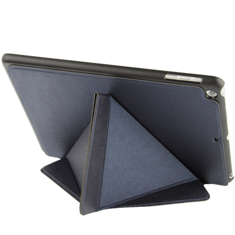 Multi-folding Holder Linen Texture Leather Case for iPad Air