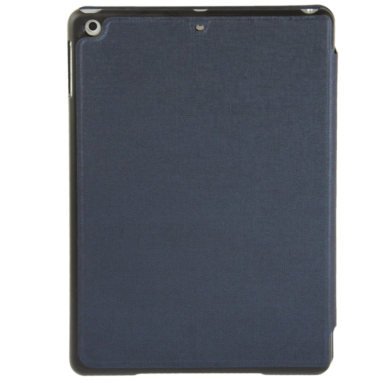 Multi-folding Holder Linen Texture Leather Case for iPad Air