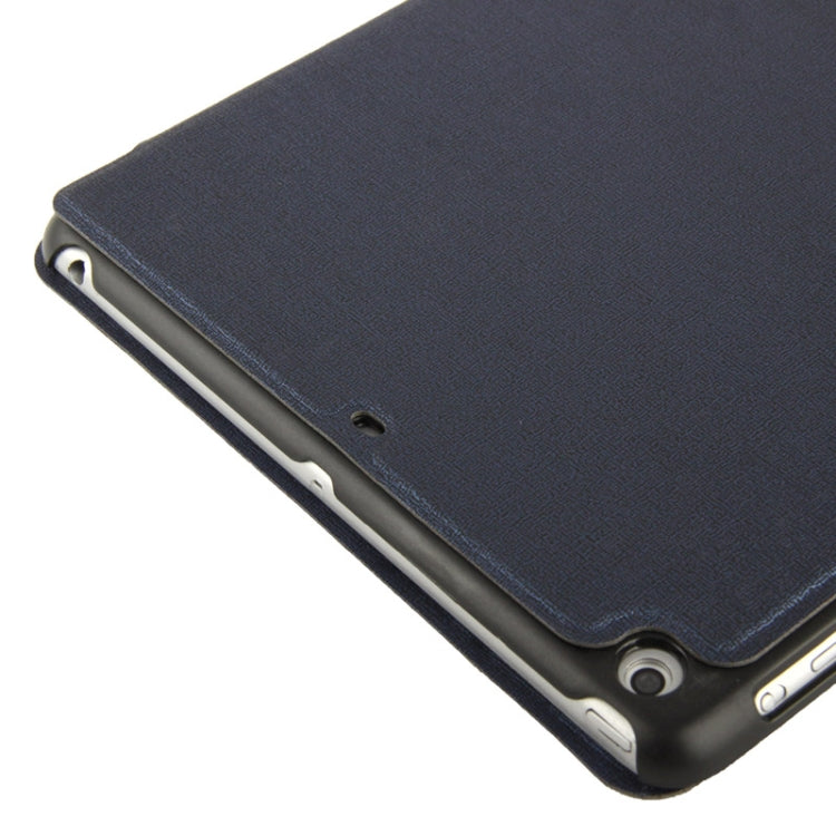 Multi-folding Holder Linen Texture Leather Case for iPad Air