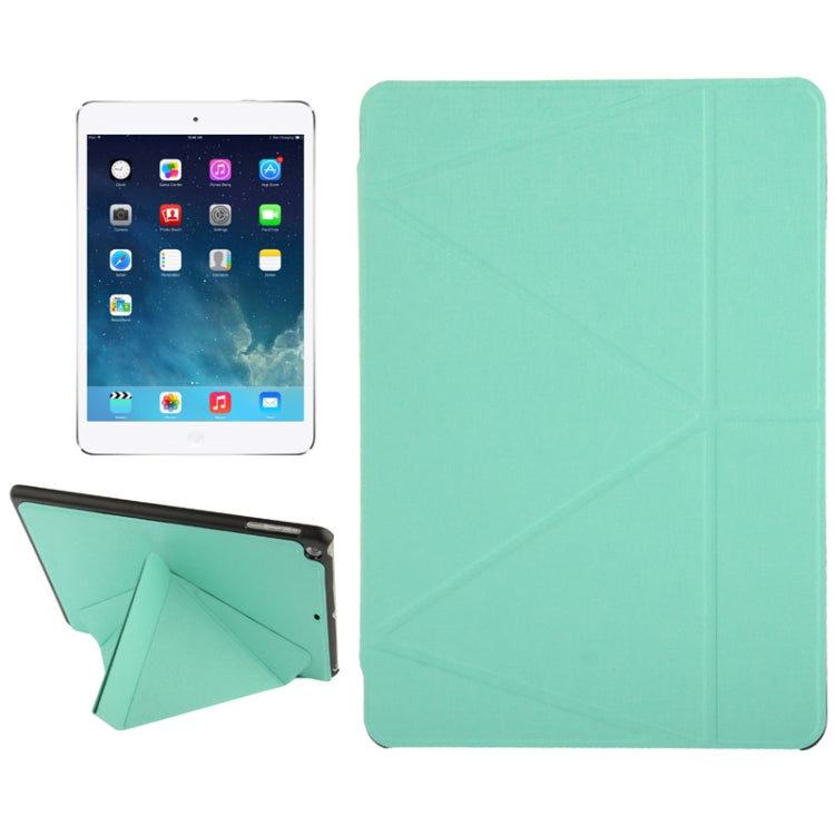 Multi-folding Holder Linen Texture Leather Case for iPad Air