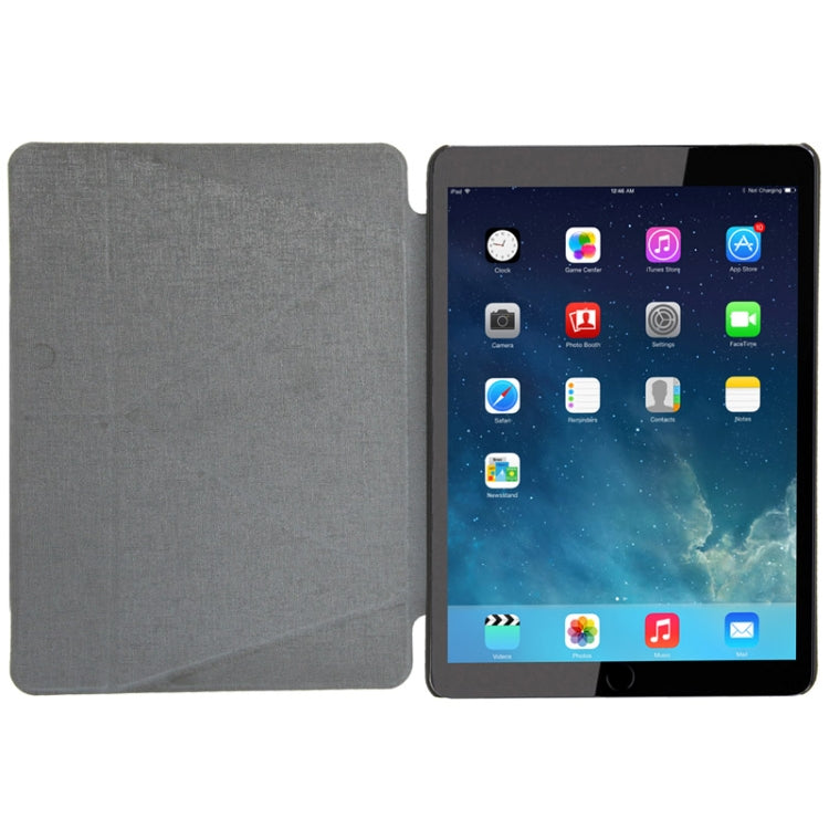 Multi-folding Holder Linen Texture Leather Case for iPad Air